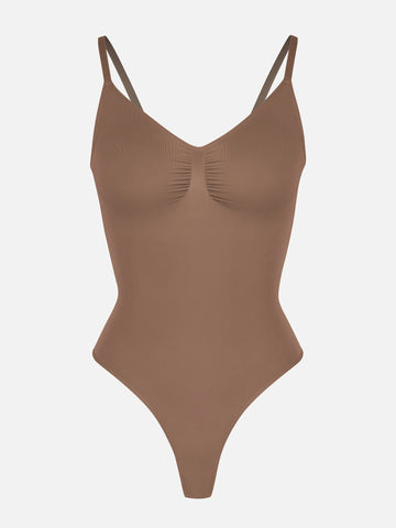 Seamless Covered Bust Jumpsuit Thong Bodysuit Fit