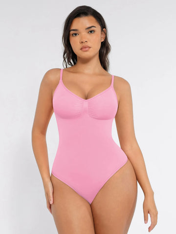 Seamless Covered Bust Jumpsuit Thong Bodysuit Fit