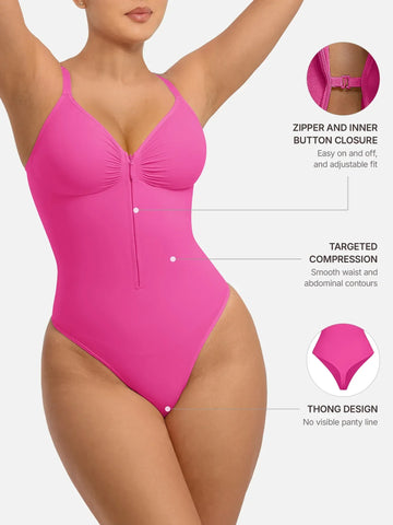 Shape-curve Tummy Control Seamless Zipper Shaping Bodysuit