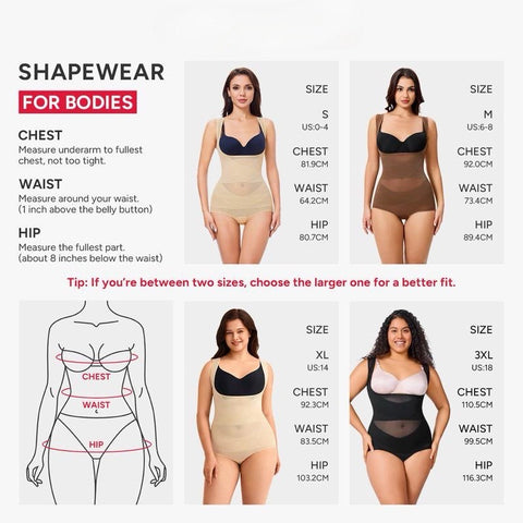Shapejelly Shapewear Bodysuit Mesh Breathable, Invisible Tummy Control