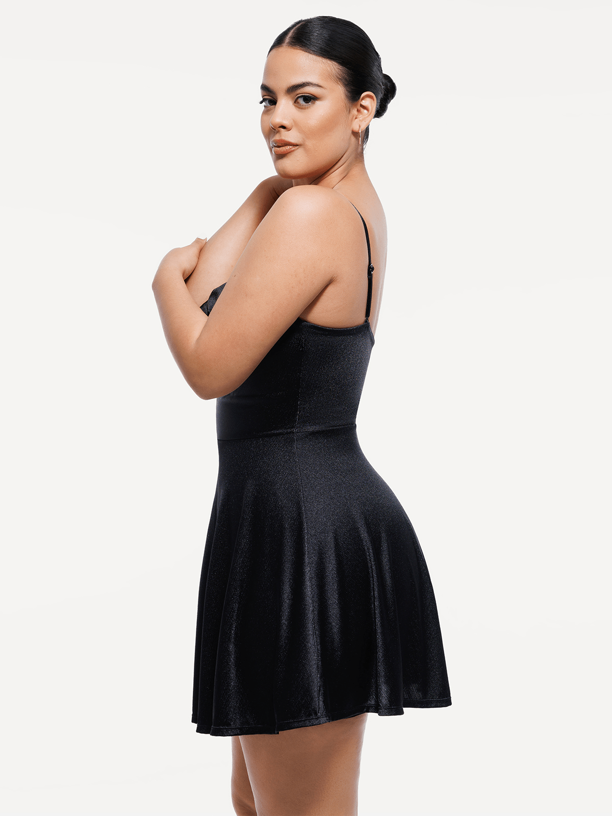 Popilush® Shapewear Strappy Cowl Neck Tummy Control Flare Dress