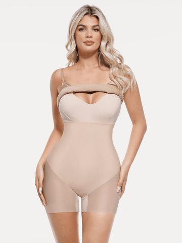 Popilush® Shapewear Strappy Cowl Neck Tummy Control Flare Dress
