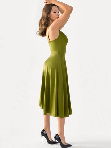Popilush® Shapewear Strappy Cowl Neck Tummy Control Flare Dress