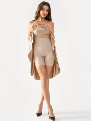 Popilush® Shapewear Strappy Cowl Neck Tummy Control Flare Dress