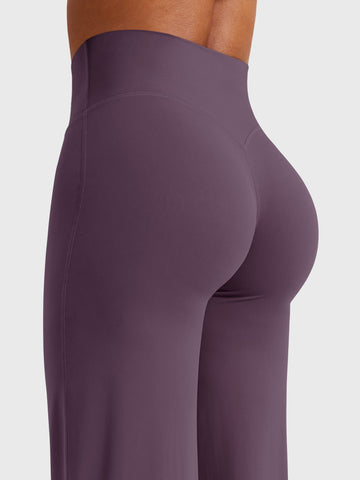 Leggings High-Waist Straight-Leg No Front Seam Buttery Soft Gym Yoga Pants for Women Fitness Tights