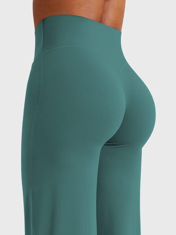 Leggings High-Waist Straight-Leg No Front Seam Buttery Soft Gym Yoga Pants for Women Fitness Tights